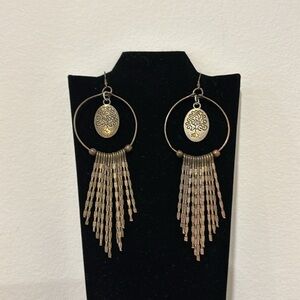 Bronze coloured dangle earrings